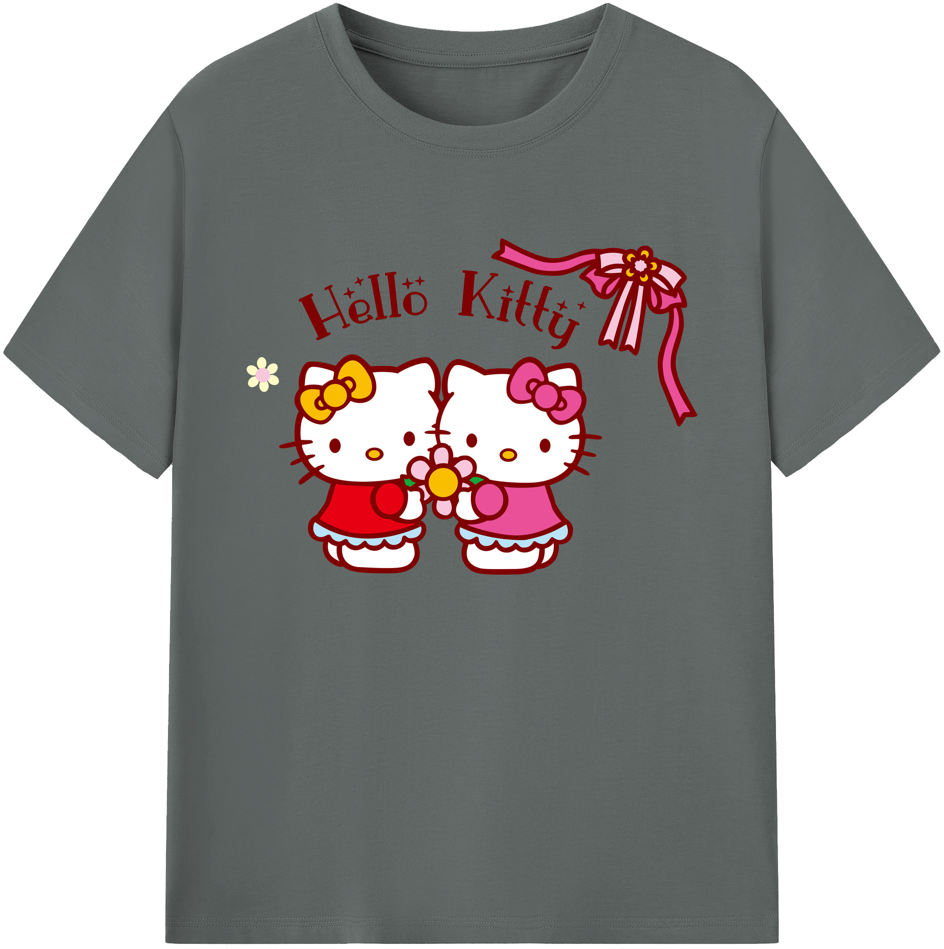 （画像用） Hello Kitty ハローキティ 綿100％ メンズ半袖Tシャツ｜肌触りやわらか＆通気性